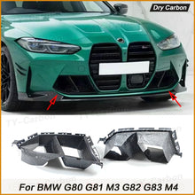 Lade das Bild in den Galerie-Viewer, BMW M3 G80 G81 und M4 G82 G83 Carbon Frontstoßstangen Seiten Luftauslass Abdeckung, Spoiler Optik, Baujahr 2021–2024, Carbon Fiber Look, Bodykit Tuning