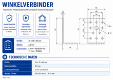 Lade das Bild in den Galerie-Viewer, Winkelverbinder für Holzbau mit & ohne Steg Sicke Rippe feuerverzinkt Zulassung