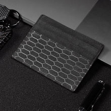 Lade das Bild in den Galerie-Viewer, Alcantara Cardholder Wallet Leder Karten Etui Schwarz Wildleder Style Vliesstoff