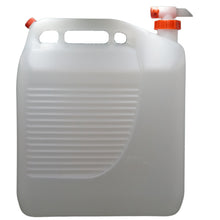 Lade das Bild in den Galerie-Viewer, FLG Wasserkanister mit Ablasshahn und Schraubdeckel, Trinkwasserkanister, Behälter mit Tragegriff Lebensmittelecht 5 Liter
