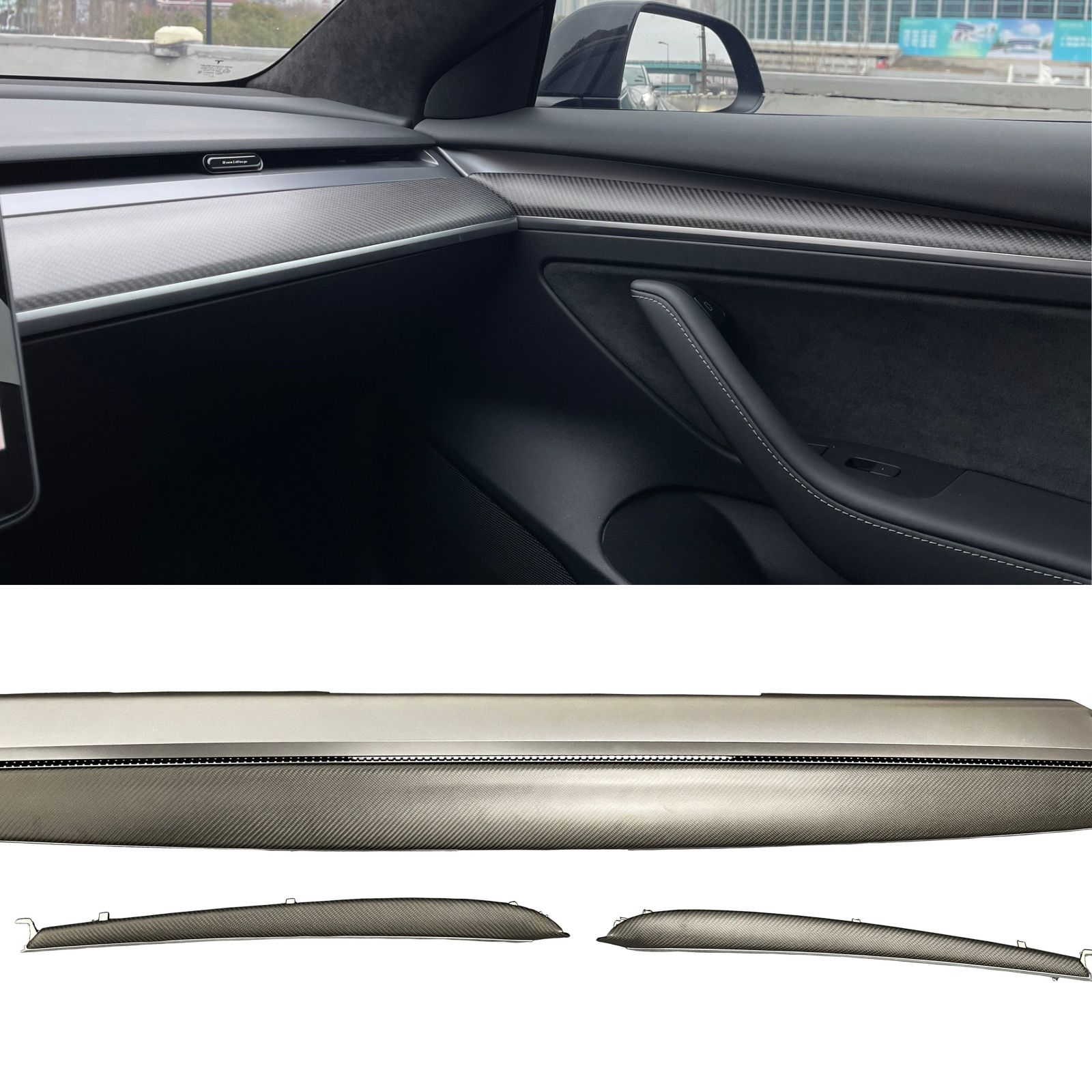 FLG Tesla Model 3/Y Carbon Fiber Matt Ersatz Armaturenbrett/Dashboard –  FinishLineGermany