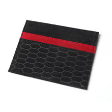 Lade das Bild in den Galerie-Viewer, Alcantara Cardholder Wallet Leder Karten Etui Schwarz/Rot Wildleder Style Vliesstoff