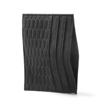 Lade das Bild in den Galerie-Viewer, Alcantara Cardholder Wallet Leder Karten Etui Schwarz Wildleder Style Vliesstoff