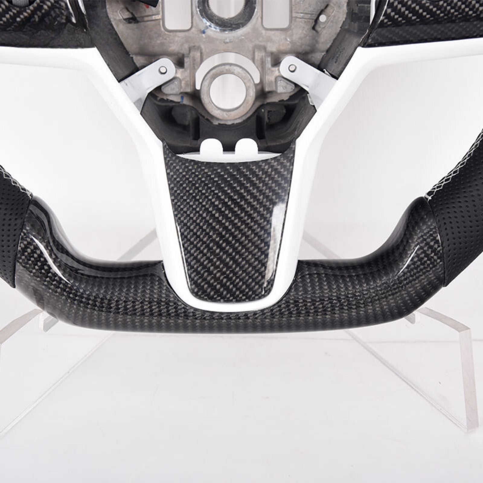 FLG Carbon Lenkrad für Tesla Model 3 / Y Schwarz Weiß