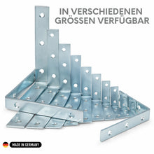 Lade das Bild in den Galerie-Viewer, Stuhlwinkel 25–150 mm blau verzinkt Balkenwinkel Möbelwinkel
